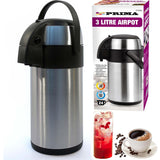 3L Tea Coffee Air Pot Flask Pump Vacuum Insulated Carry Handle Thermal Jug Drink