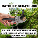 Ratchet Anvil Secateurs Razorsharp Advance Garden Pruner Comfort Carbon Steel
