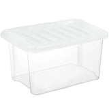 30L Plastic Storage Box Boxes Lid Handles Food Container Home Kitchen Office UK