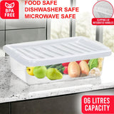 4x 6L Plastic Storage Boxes Lid Handles Food Container Home Kitchen Office Box