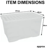 50L Plastic Storage Box Boxes Lid Handles Food Container Home Kitchen Office UK
