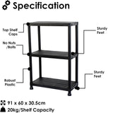 Heavy Duty 3 Tier Plastic Shelving Unit Storage Racking Shelves Home Garage Shed