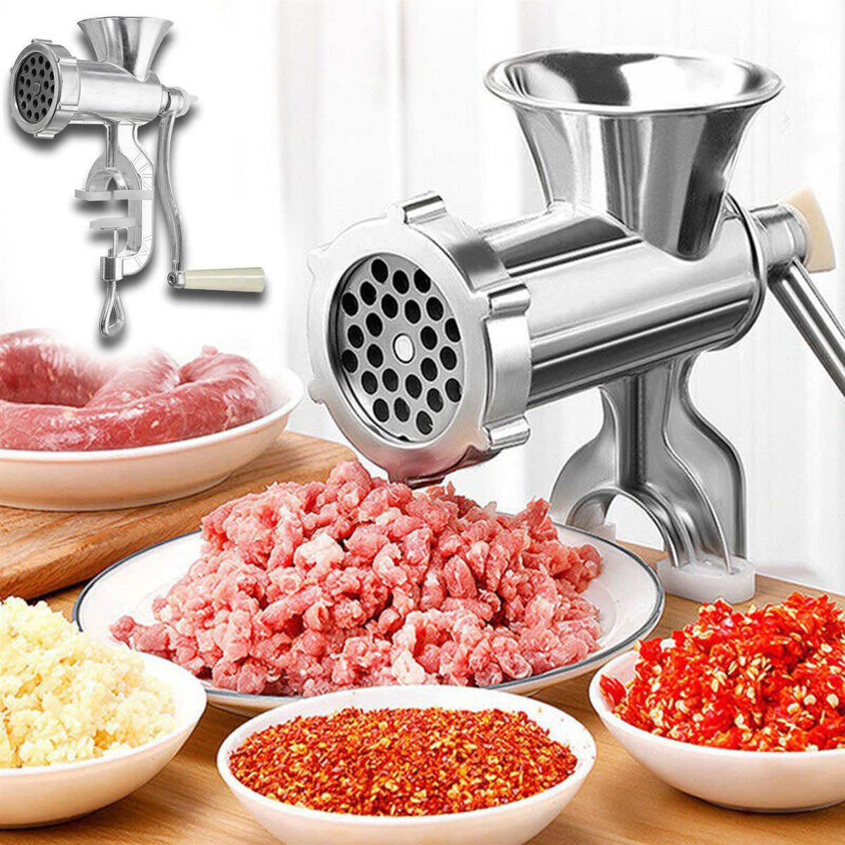 Premium Manual Meat Grinder Mincer Rotary Machine Heavy Duty Burger Sa Buystarget