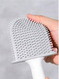 Silicone Toilet Bathroom Brush Flexible Head Long Handle Wall-Mounted Anti Drip