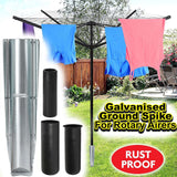 HEAVY DUTY METAL GROUND SPIKE PARASOL AIRER ROTARY WASHING LINE STAND GALVANISED