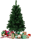 4ft Deluxe Christmas Tree Artificial With LED Lights White Pine Red Berry Cone Stand
