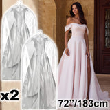 2x 183cm Long Dress Bags Clothes Suit Cover Storage Travel Garment Bag Zip Up