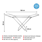 18M LARGE WINGED AIRER DRYER DRYING SPACE CLOTHES HORSE LAUNDRY RACK WASHING