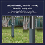 HEAVY DUTY METAL GROUND SPIKE PARASOL AIRER ROTARY WASHING LINE STAND GALVANISED