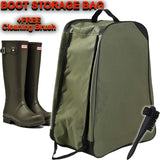 WELLY BOOT BAG WELLINGTON STORAGE CARRIER BAG ZIPPED CARRY HANDLE FREE BRUSH