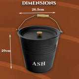 🔥12L Ash Bucket With Lid BBQ Wood Fire Cast Iron Log Container Litre Coal Bin