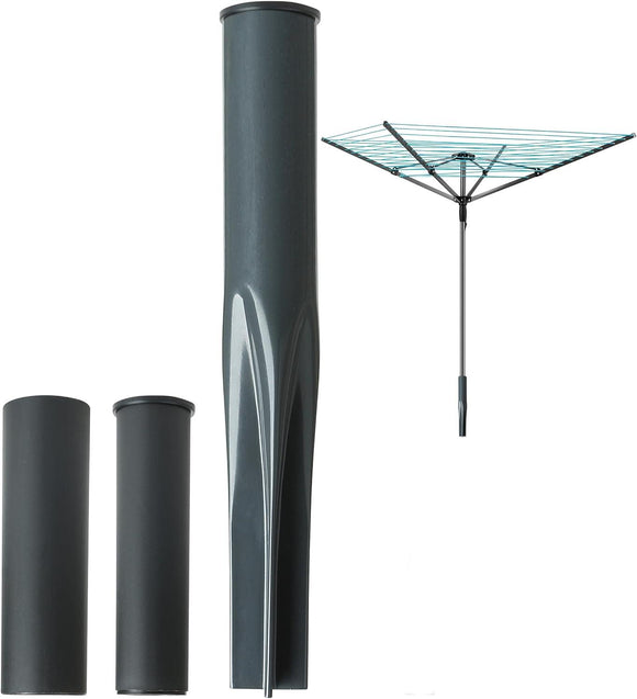 HEAVY DUTY METAL GROUND SPIKE PARASOL AIRER ROTARY WASHING LINE STAND GALVANISED