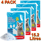 4xSilica Crystal Diamonds Non Clumping Great Absorbency Odour Control Cat Litter