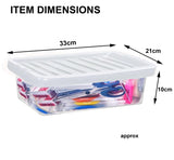 4x 6L Plastic Storage Boxes Lid Handles Food Container Home Kitchen Office Box