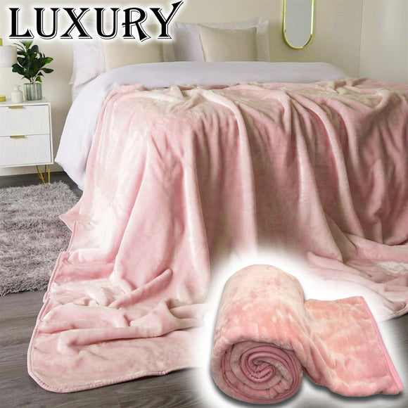 Luxury Faux Fur Throw Fleece Blanket Large Sofa Bed Mink Soft Warm Plush Double