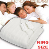 Electric Heated Blanket Thermal Cosy Fast 3 Heat Settings Dual Control King