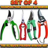 Pruning Shears Strong Carbon 8" Garden Hand Pruner Secateurs Plants Tool Set