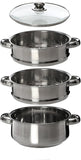 🔥3 TIER STAINLESS STEEL STEAMER POT PAN COOKER SET GLASS LID Cook Food Kitchen