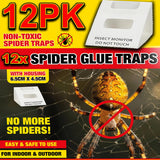 12 SPIDER KILLER TRAPS POISON FREE HOME SAFE CRAWLING INSECT TRAP INDOOR OUTDOOR