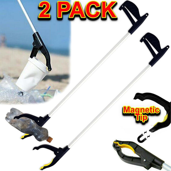 2x Long Reach Grabber Magnetic Tip Reacher Pick Up Tool Mobility Litter Picker