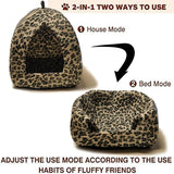Soft Pet Cat/Kitten Dog/Puppy Fleece Igloo Beds Warm House Cave Tunnel Snug Pod