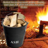 🔥12L Ash Bucket With Lid BBQ Wood Fire Cast Iron Log Container Litre Coal Bin