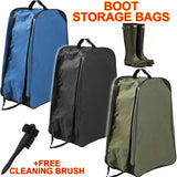 WELLY BOOT BAG WELLINGTON STORAGE CARRIER BAG ZIPPED CARRY HANDLE FREE BRUSH