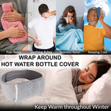 Wearable Hot Water Bottle Cover Adjustable Belt Wrap Around Luxury Sherpa