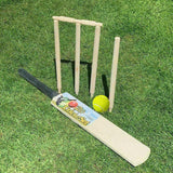 Cricket Set Wooden Cricket Bat Ball Sets + Free Carry Bag Kids Children Adults