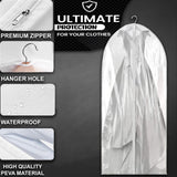 2x 183cm Long Dress Bags Clothes Suit Cover Storage Travel Garment Bag Zip Up