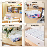 4x 6L Plastic Storage Boxes Lid Handles Food Container Home Kitchen Office Box
