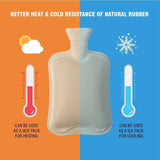 1L Hot Water Bottle Natural Rubber Winter Hand Feet Warmer Large Cold Nights