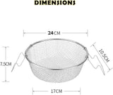 🔥24cm 9" Non Stick Chip Pan Fryer Deep Fry Cooking Pot Lid Basket Set Saucepan