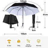 Windproof Strong Automatic Open Close Folding Compact 10 Rib Umbrella Travel UK
