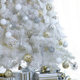 4ft Deluxe Christmas Tree Artificial With LED Lights White Pine Red Berry Cone Stand