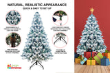 4ft Deluxe Christmas Tree Artificial With LED Lights White Pine Red Berry Cone Stand