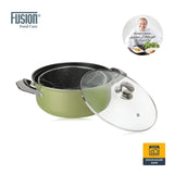 🔥24cm 9" Non Stick Chip Pan Fryer Deep Fry Cooking Pot Lid Basket Set Saucepan