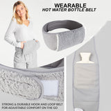 Wearable Hot Water Bottle Cover Adjustable Belt Wrap Around Luxury Sherpa