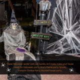 4x Large Stretchy Spider Webs Cobweb 20 Spiders Scary Halloween Party Decoration