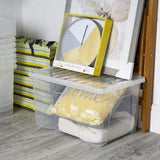 50L Plastic Storage Box Boxes Lid Handles Food Container Home Kitchen Office UK