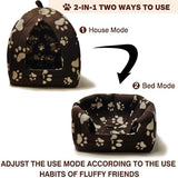 Soft Pet Cat/Kitten Dog/Puppy Fleece Igloo Beds Warm House Cave Tunnel Snug Pod
