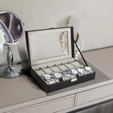 🔥Watch Display Case Jewellery Collection Storage Holder Leather Box 10 Grids Key