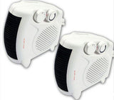 2 Pack Electric Thermo Fan Heater Warm Hot Cold Cool Air Compact Silent 2000W Heat