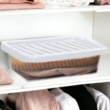 4x 6L Plastic Storage Boxes Lid Handles Food Container Home Kitchen Office Box