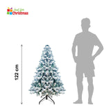 4ft Deluxe Christmas Tree Artificial With LED Lights White Pine Red Berry Cone Stand