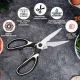 Heavy Duty Kitchen Scissors Multi Purpose General Shears Meat Poultry Home UK