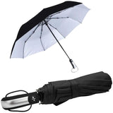 Windproof Strong Automatic Open Close Folding Compact 10 Rib Umbrella Travel UK