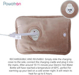 🔥Electric Hot Water Bottle Rechargeable Heat Pad Plush Warmer Massaging Luxury