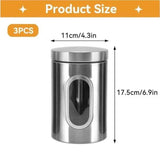 3x Kitchen Storage Canisters Tea Coffee Sugar Jars Set Pots Food Container Tins