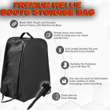WELLY BOOT BAG WELLINGTON STORAGE CARRIER BAG ZIPPED CARRY HANDLE FREE BRUSH